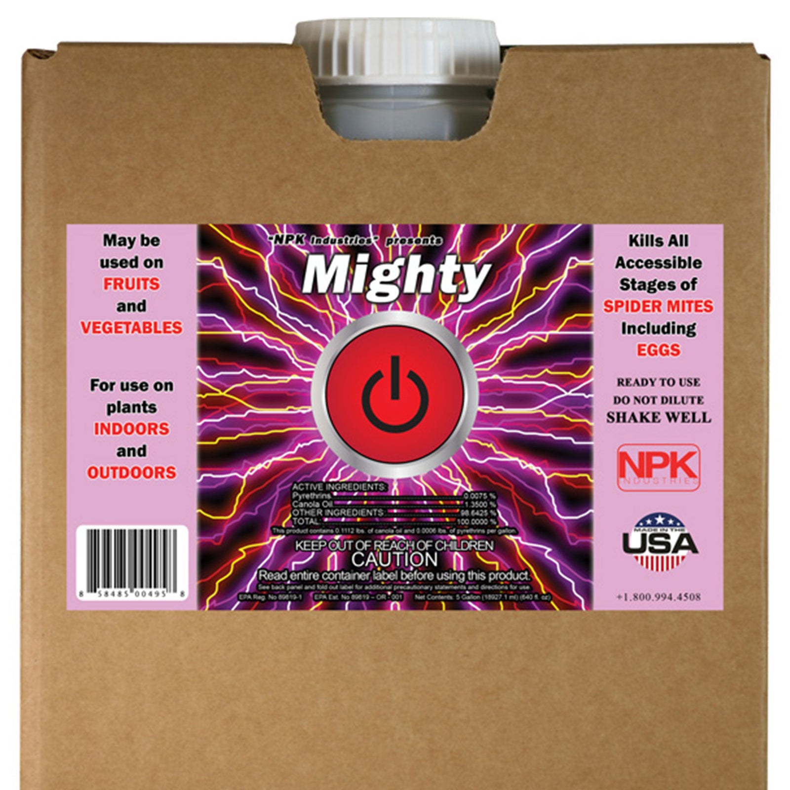 Hydrofarm OG6130 NPK Industries Mighty Spider and Mite Control Spray for Plants - VMInnovations