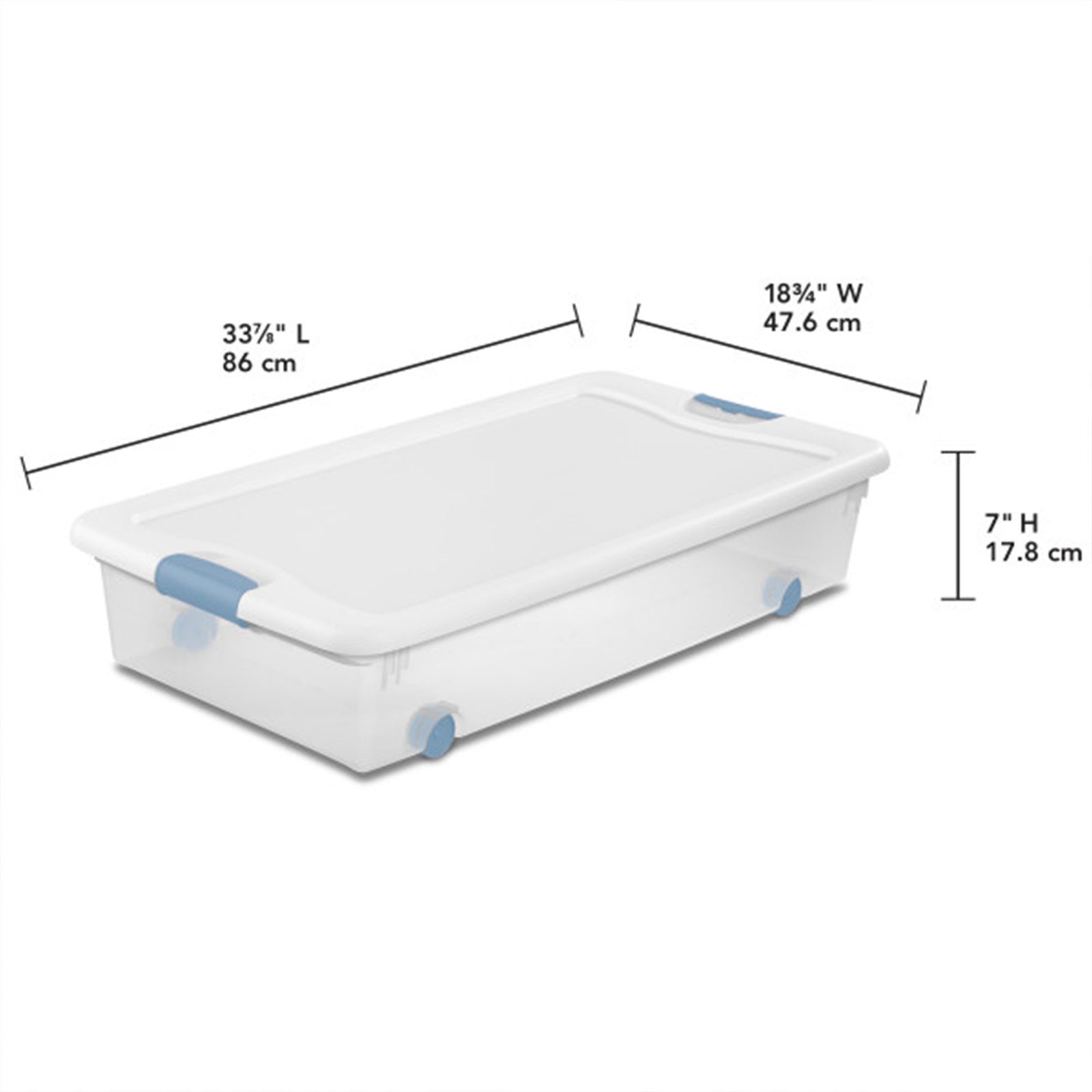 Sterilite 56 Quart Latching Stackable Wheeled Storage Container w/ Lid, (4 Pack) - VMInnovations