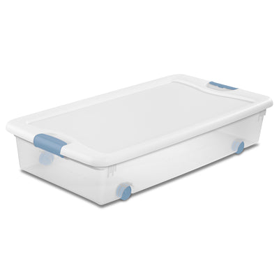 Sterilite 56 Quart Latching Stackable Wheeled Storage Container w/ Lid (12 Pack) - VMInnovations
