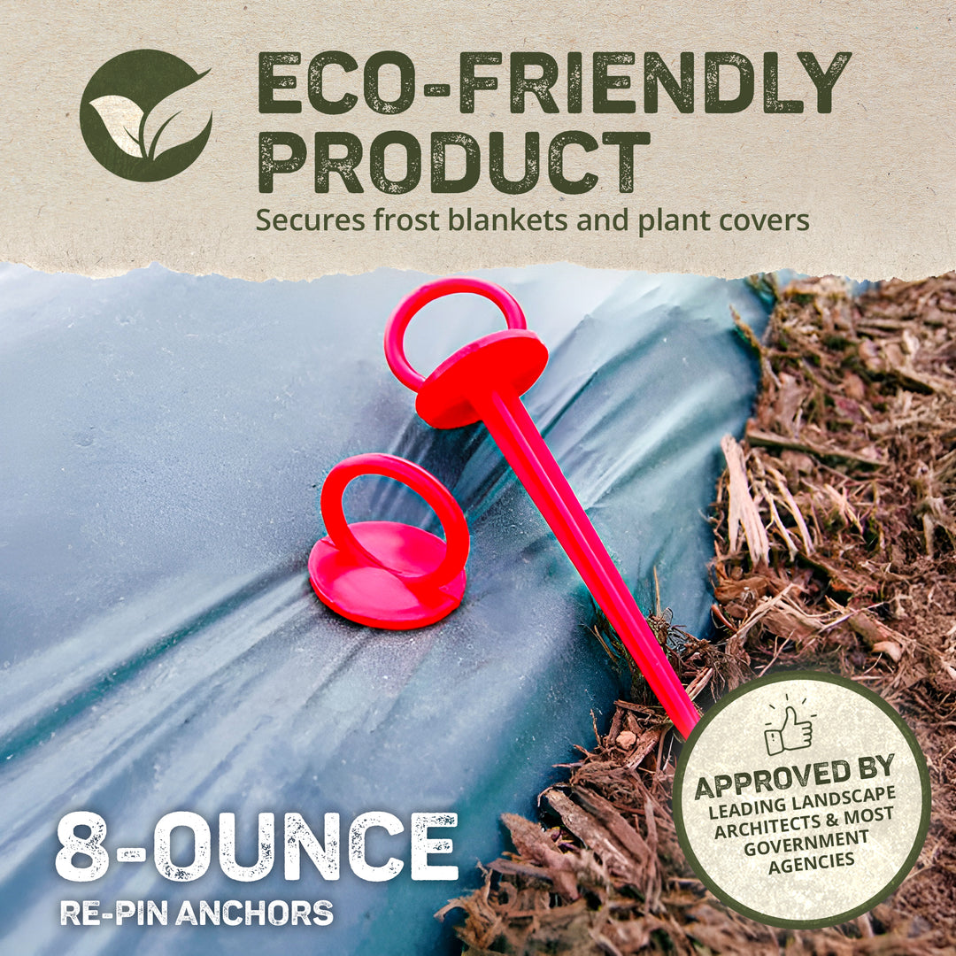 DeWitt Company UV-Treated Durable Plastic Outdoor Re-Pin Anchors, Red, 300 Count