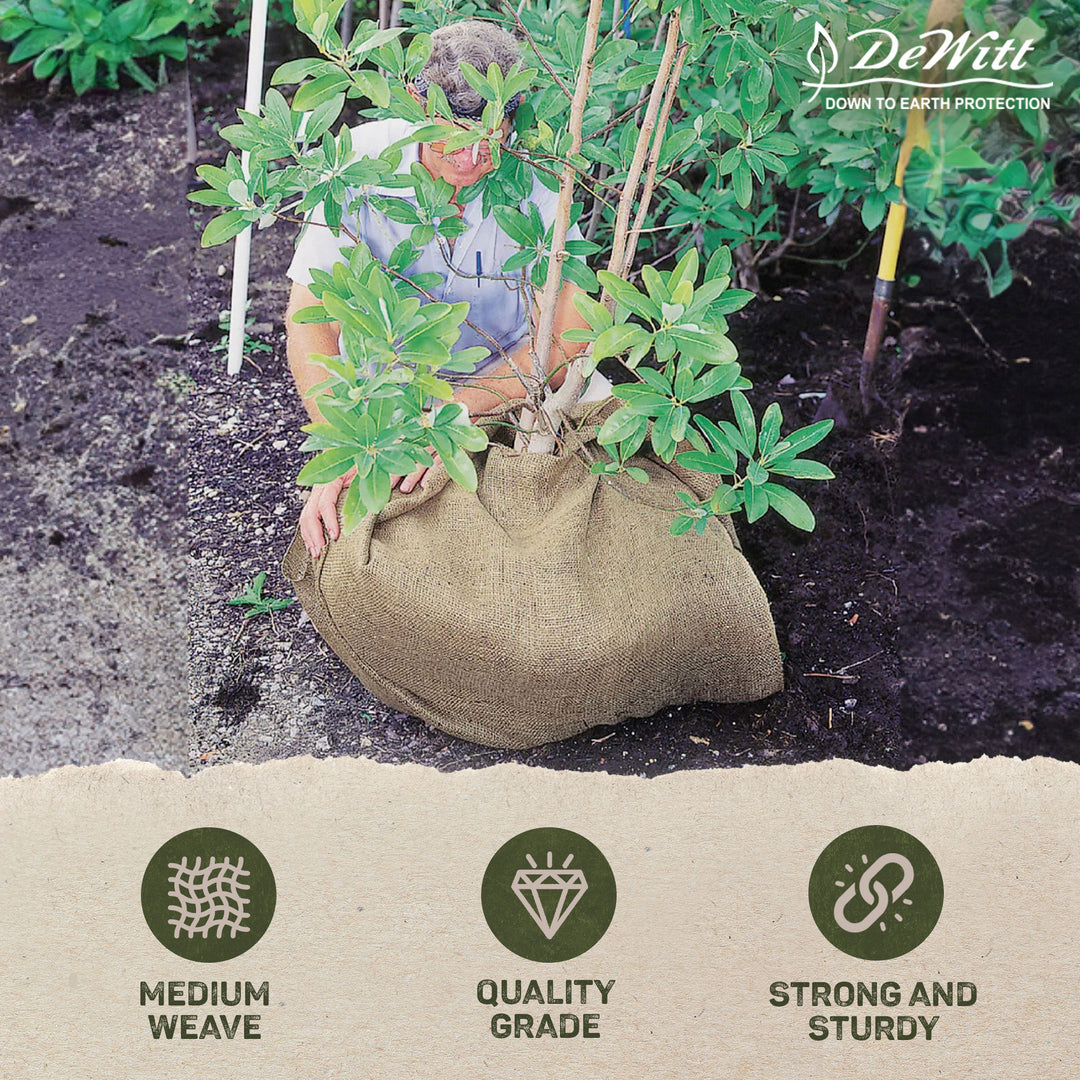 Dewitt 5.5oz 3' x 250' Medium Weave Natural Burlap Cloth Liner for Weed Control - VMInnovations