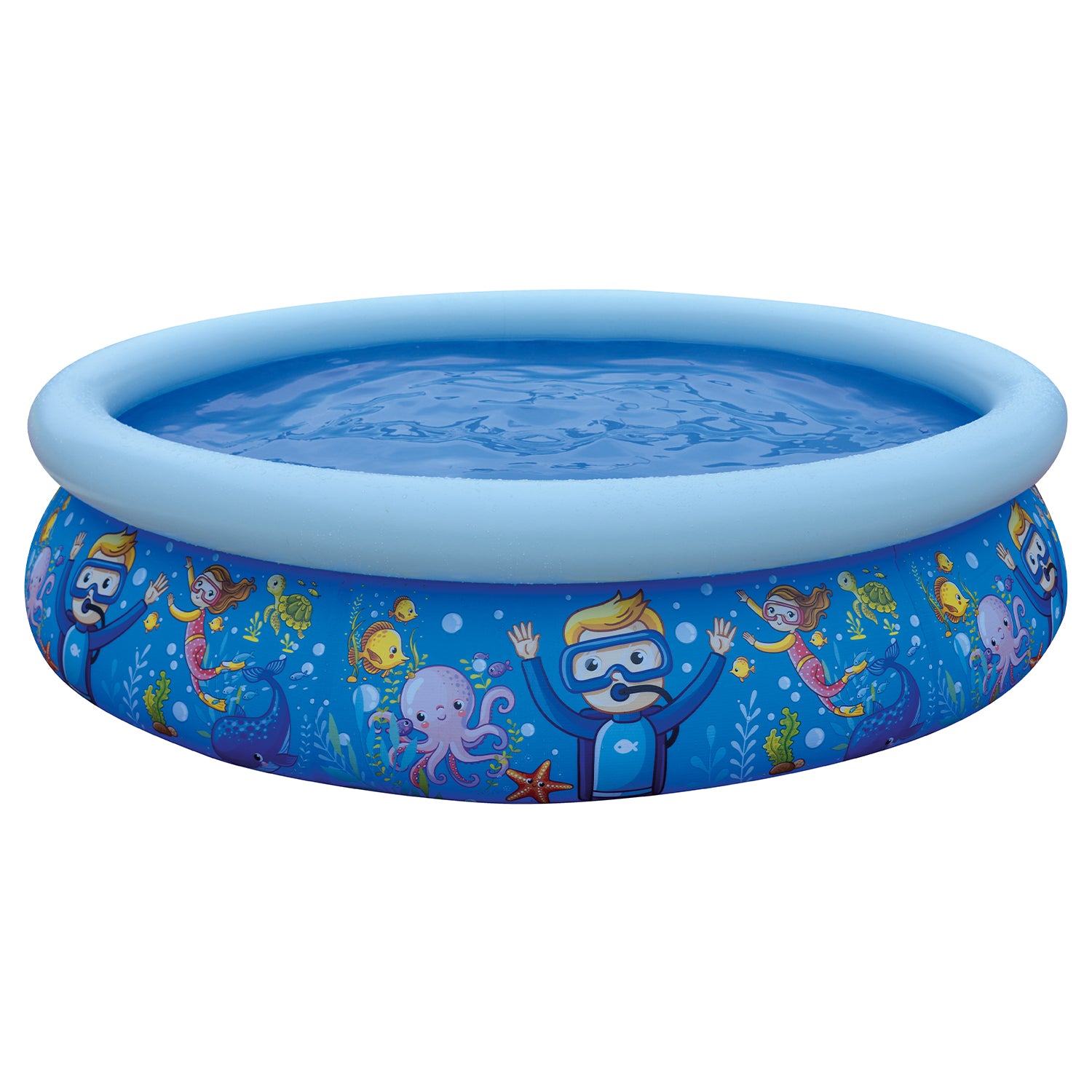 JLeisure 6.75Ft x 18.5In 3D Sea World Inflatable Backyard Pool (Open Box) - VMInnovations
