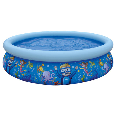 JLeisure 6.75Ft x 18.5In 3D Sea World Inflatable Backyard Pool (Open Box) - VMInnovations