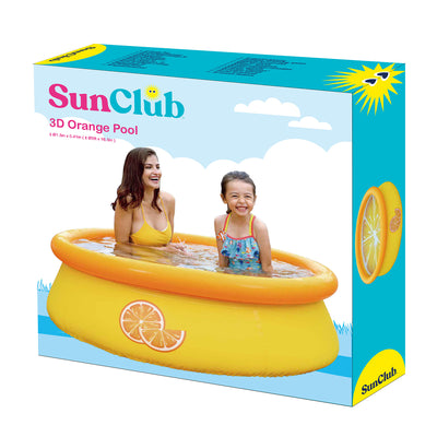 JLeisure 5' x 16.5" 3D Orange Inflatable Outdoor Backyard Kiddie Swimming Pool