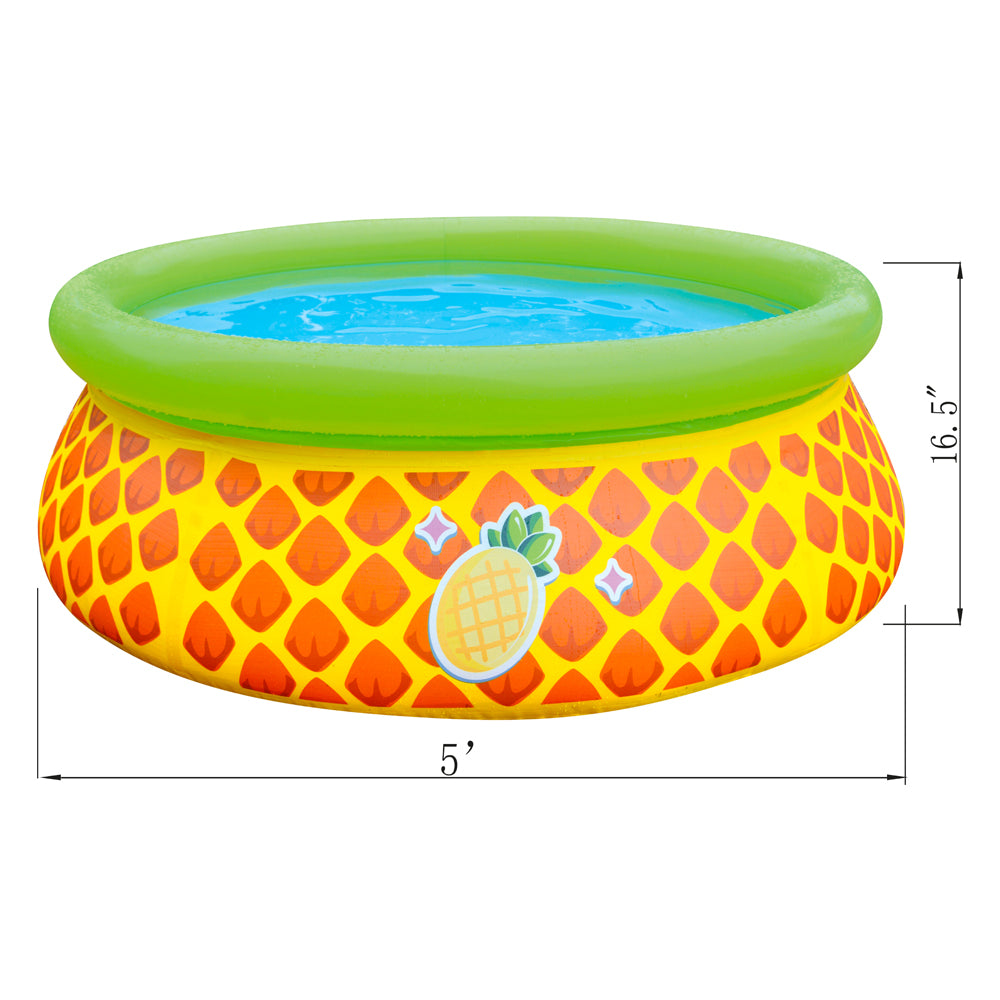 JLeisure 5' x 16.5" 3D Pineapple Inflatable Outdoor Kid Swimming Pool (2 Pack) - VMInnovations