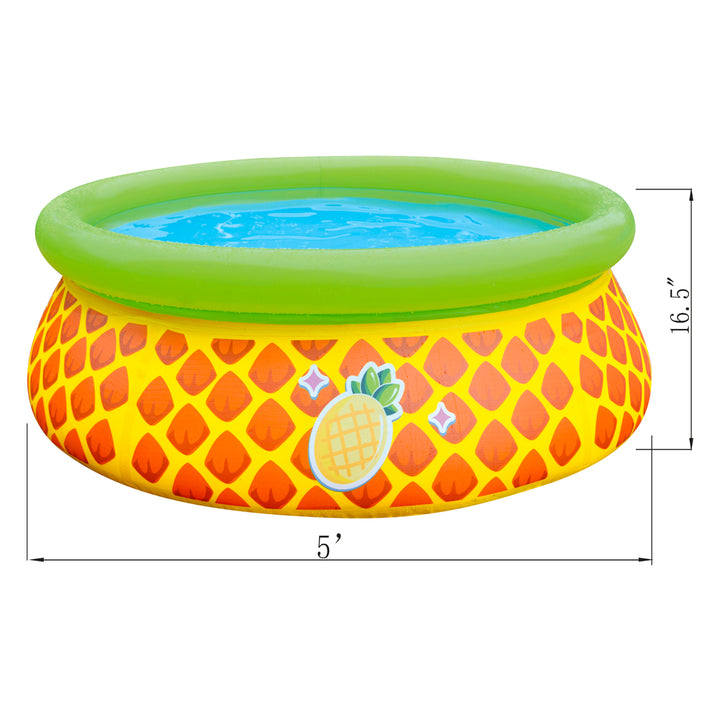 JLeisure 5' x 16.5" 3D Pineapple Inflatable Outdoor Kiddie Splash Pool (Used)