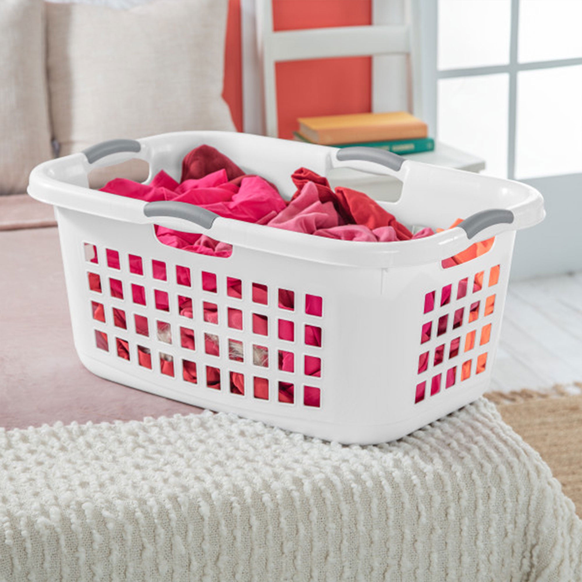 Sterilite Ultra 2 Bushel Plastic Stackable Laundry Basket Bin, White (12 Pack) - VMInnovations