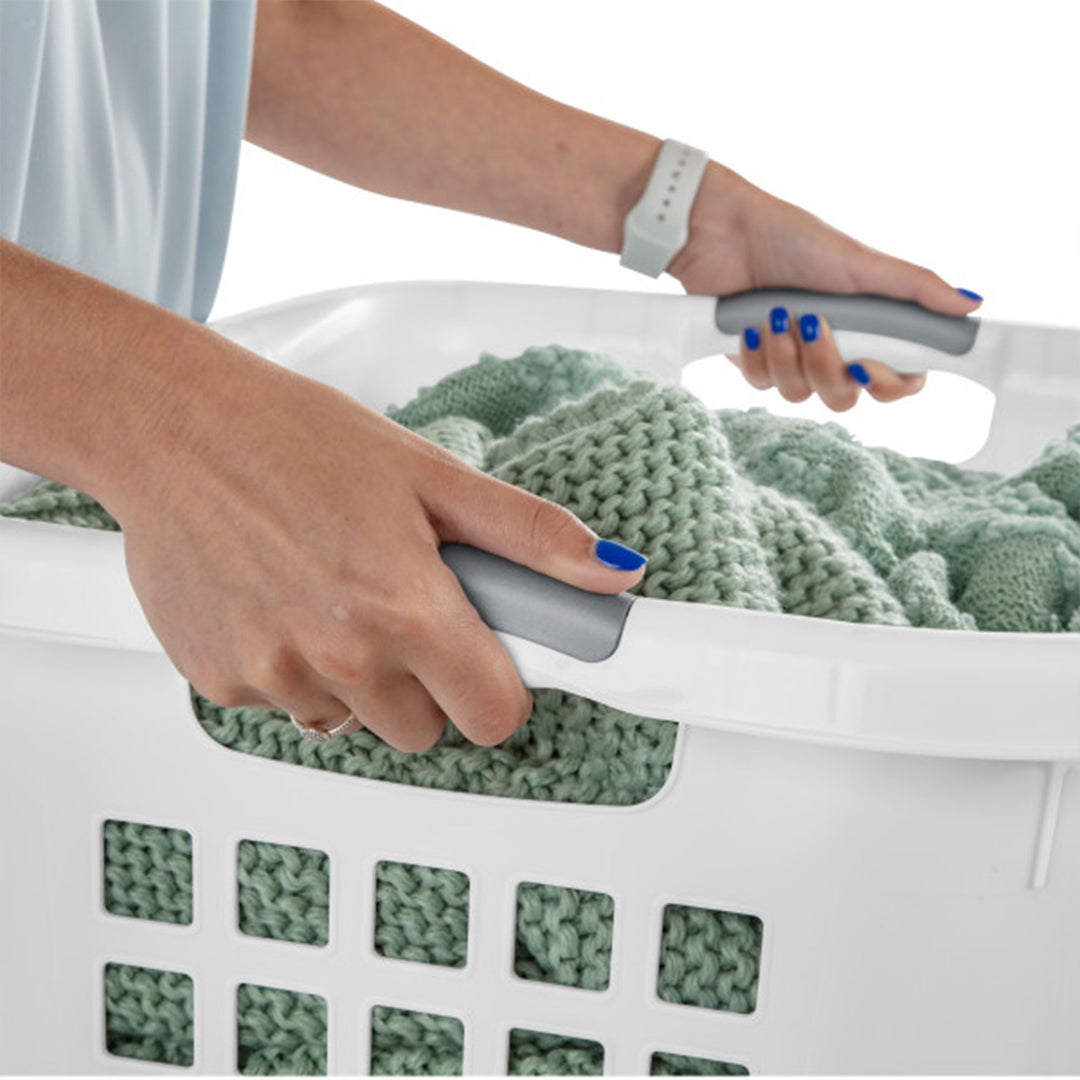 Sterilite Ultra 2 Bushel Plastic Stackable Laundry Basket Bin, White (12 Pack)