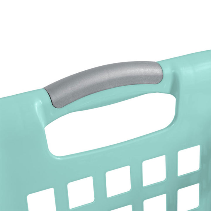 Sterilite Ultra 2 Bushel Plastic Stackable Clothes Laundry Basket, Aqua (6 Pack) - VMInnovations