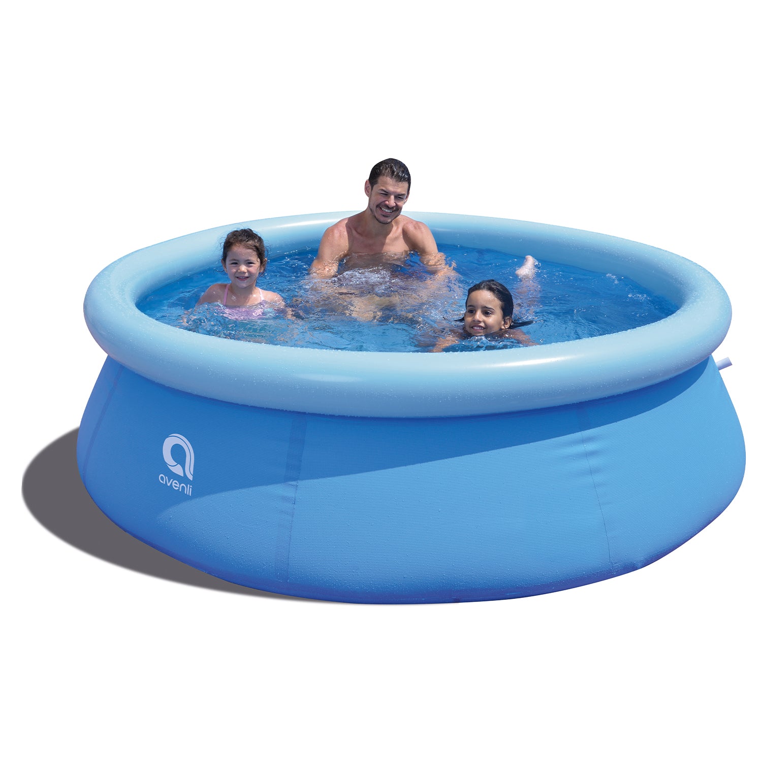 JLeisure 8 Ft x 25" Prompt Set Inflatable Outdoor Backyard Swimming Pool, Blue - VMInnovations
