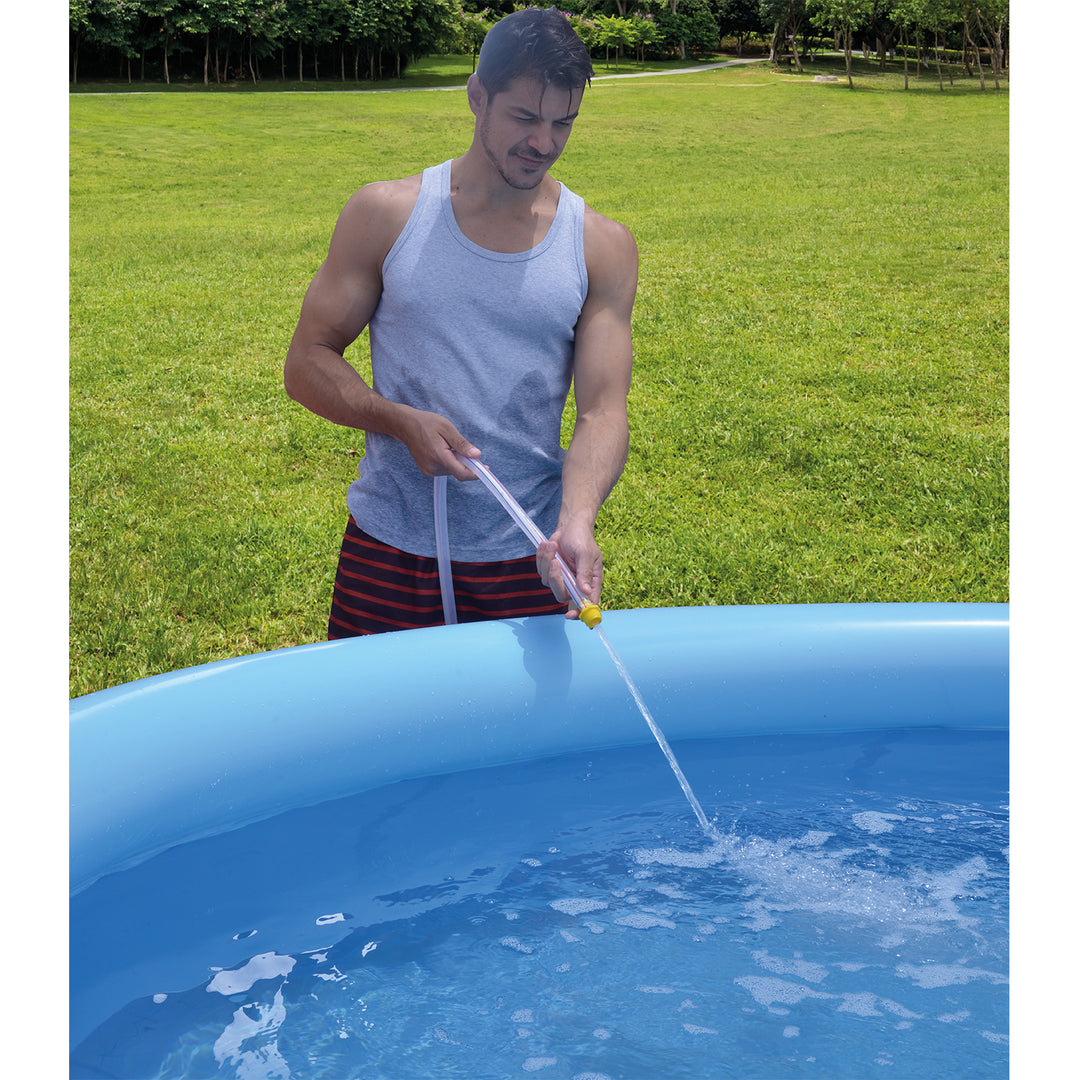 JLeisure 8 Ft Prompt Set Inflatable Pool Bundle w/ Pump, Cartridge, and Vacuum