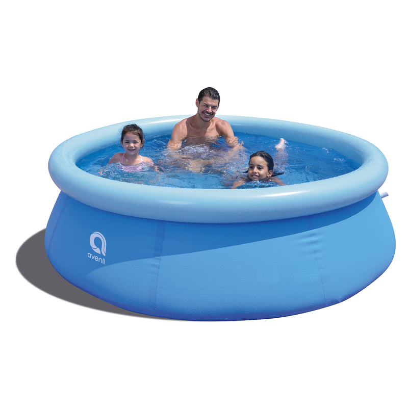 JLeisure 17806US 8Ft x 25In Prompt Set Inflatable Outdoor Backyard Swimming Pool