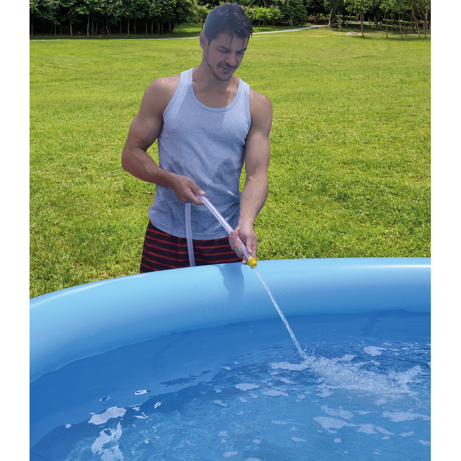 JLeisure 17806US 8Ft x 25In Prompt Set Inflatable Backyard Pool (For Parts)