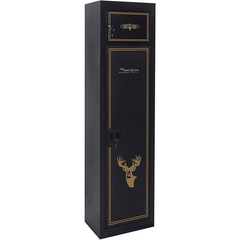 American Furniture Classics 5 Rifle Metal Home Gun Safe Cabinet Black (Open Box)