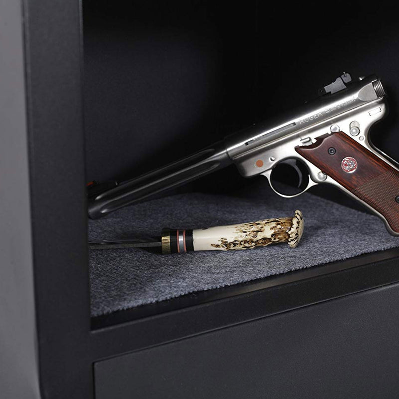American Furniture Classics 5 Rifle Metal Home Gun Safe Storage Cabinet, Black