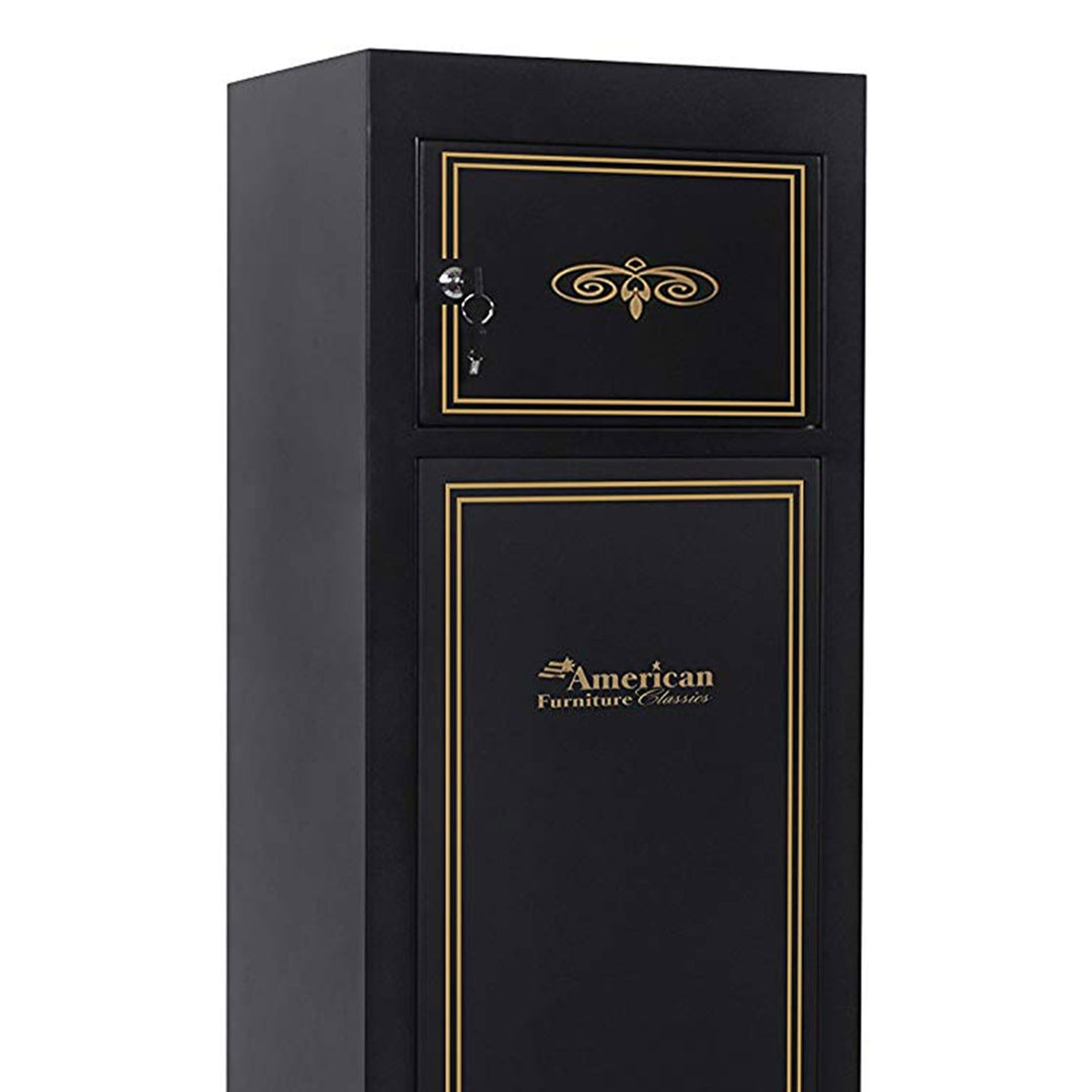 American Furniture 5 Rifle Metal Home Gun Safe Storage Cabinet, Black (Used)