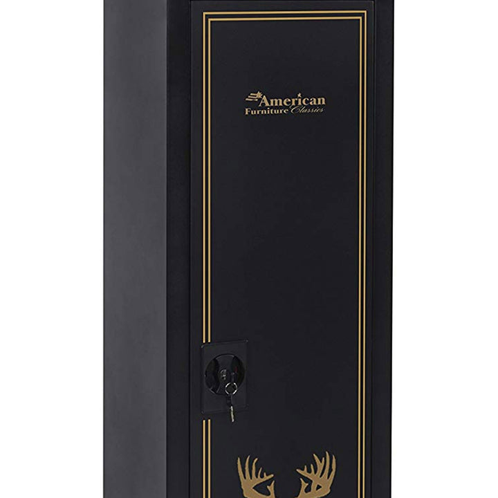 American Furniture 5 Rifle Metal Home Gun Safe Storage Cabinet, Black (Used)