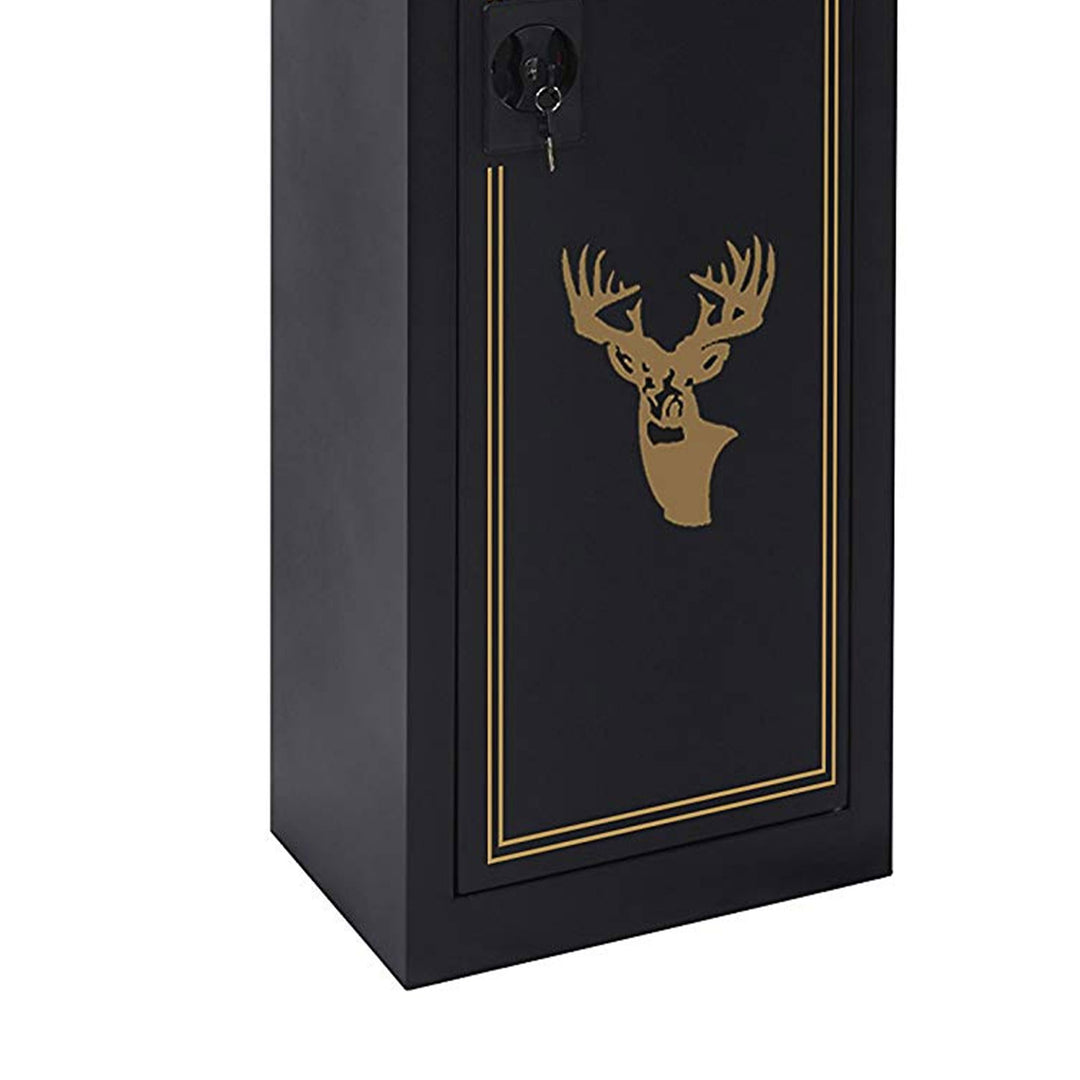 American Furniture 5 Rifle Metal Home Gun Safe Storage Cabinet, Black (Used)