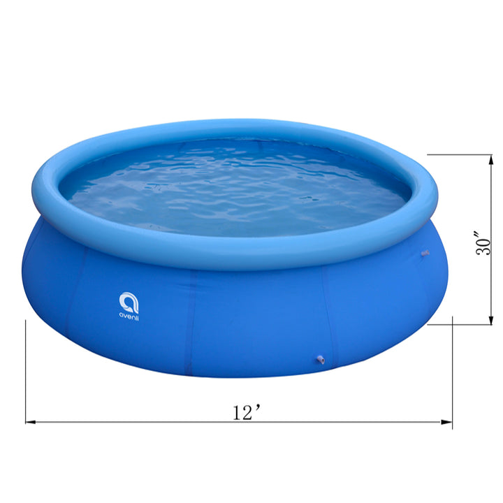 JLeisure 12 Ft x 30" Inflatable Swimming Pool Bundle w/ Filter Cartridge & Pump
