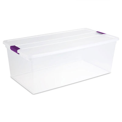 Sterilite 110 Qt ClearView Latch Storage Box, Stackable Bin with Lid, 8-Pack