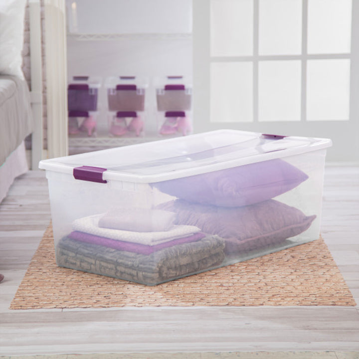 Sterilite 110 Qt Clear Storage Organization Box w/ Secure Latching Lid (12 Pack)