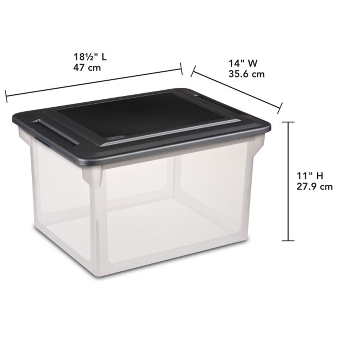 Sterilite File Box, Clear Bankers Box, Organizer Storage Tote w/ Lid (8 Pack)