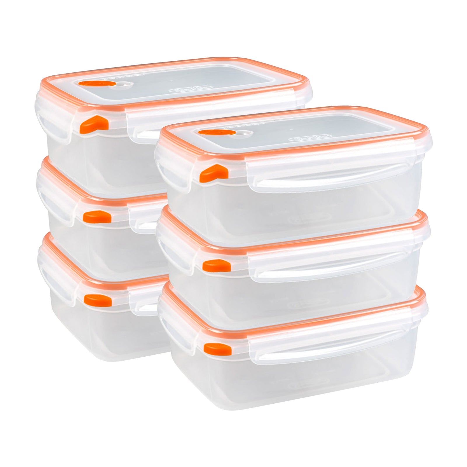 Sterilite 03221106 8.3 Cup Rectangle Ultra-Seal Food Container, Orange (6 Pack) - VMInnovations