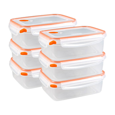 Sterilite 03221106 8.3 Cup Rectangle Ultra-Seal Food Container, Orange (6 Pack) - VMInnovations