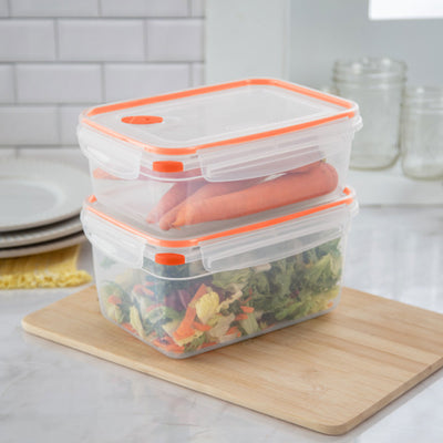 Sterilite 03221106 8.3 Cup Rectangle Ultra-Seal Food Container, Orange (6 Pack) - VMInnovations