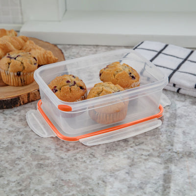 Sterilite 03221106 8.3 Cup Rectangle Ultra-Seal Food Container, Orange (6 Pack) - VMInnovations
