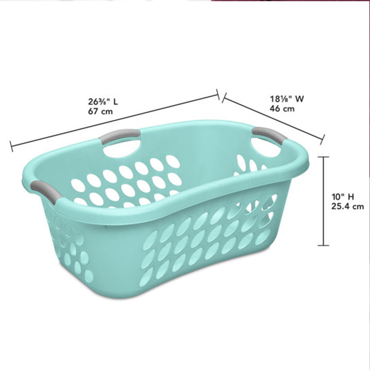 Sterilite 6 Pack Laundry Basket, Plastic Clothes Hamper, Ultra HipHold, Aqua