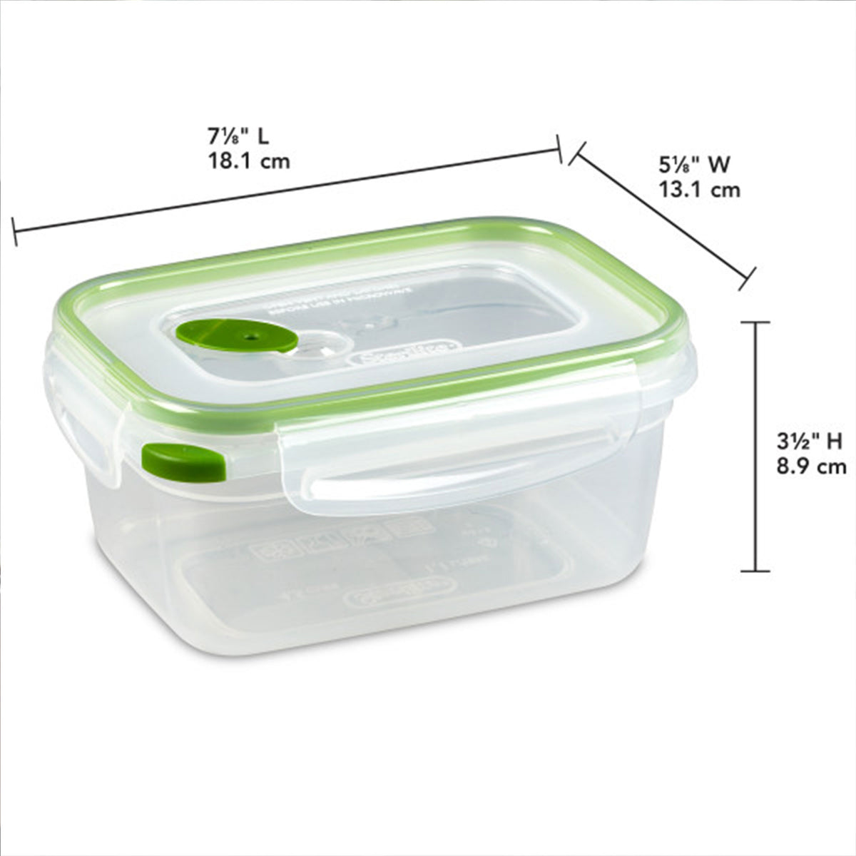 Sterilite 4.5 Cup Rectangle UltraSeal Food Storage Container, Green (18 Pack)