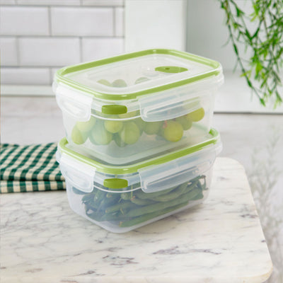 Sterilite 4.5 Cup Rectangle UltraSeal Food Storage Container, Green (18 Pack)