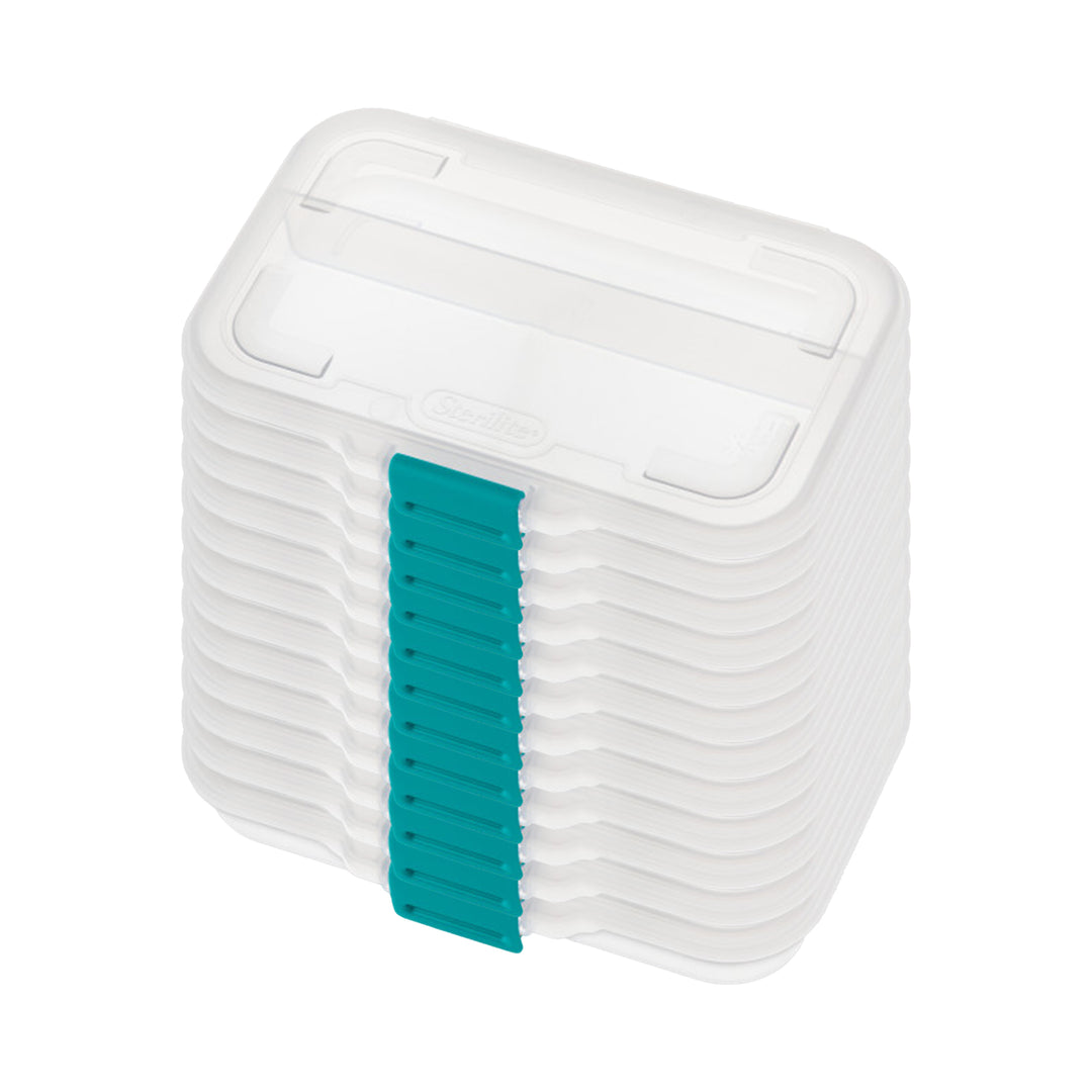 Sterilite Convenient Small Divided Clear Storage Pencil Box & Latch Lid, 24 Pack