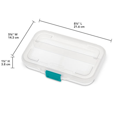 Sterilite Convenient Small Divided Clear Storage Pencil Box & Latch Lid, 12 Pack