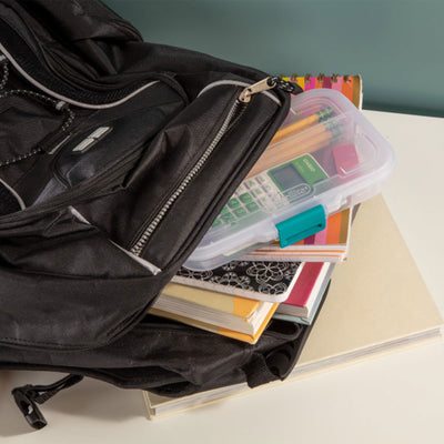 Sterilite Convenient Small Divided Clear Storage Pencil Box & Latch Lid, 1 Pack - VMInnovations