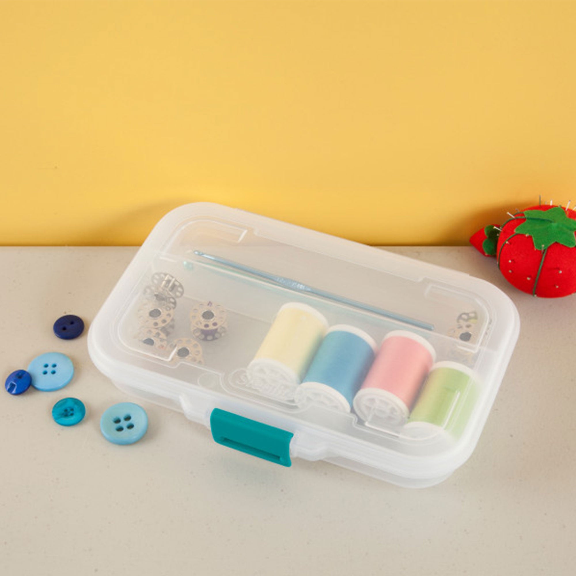 Sterilite Convenient Small Divided Clear Storage Pencil Box & Latch Lid, 1 Pack - VMInnovations