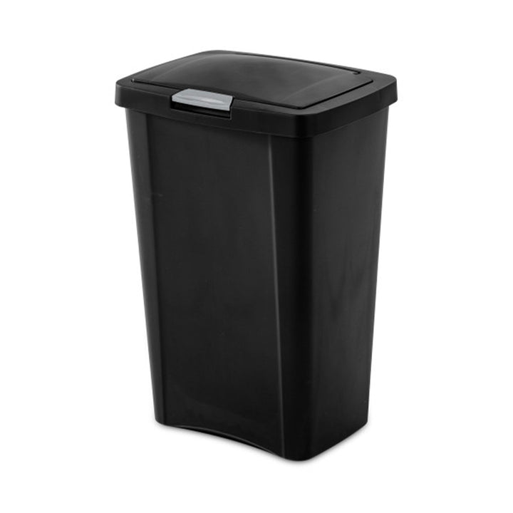 Sterilite 13 Gallon TouchTop Wastebasket with Titanium Latch, Black (12 Pack)