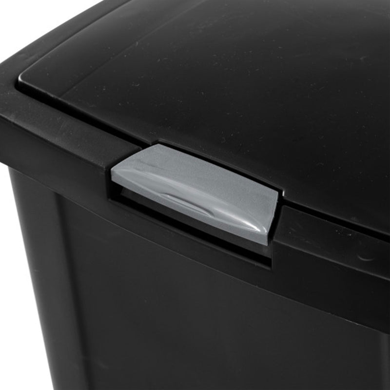 Sterilite 13 Gallon TouchTop Wastebasket with Titanium Latch, Black (8 Pack)