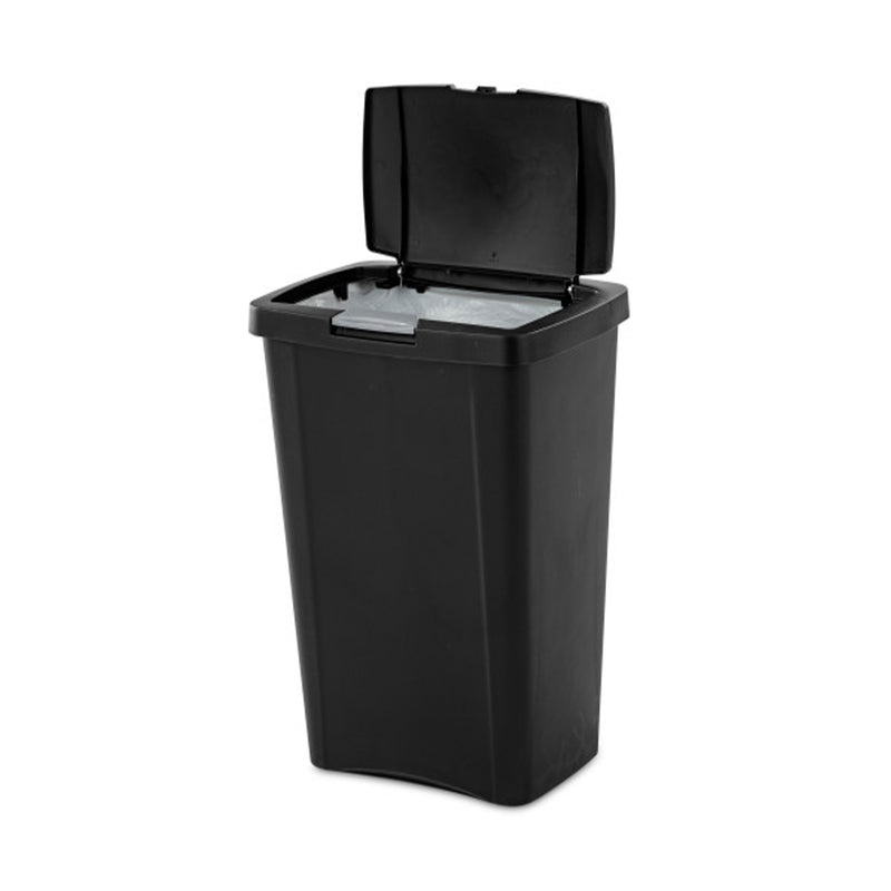 Sterilite 13 Gallon TouchTop Wastebasket with Titanium Latch, Black (16 Pack)