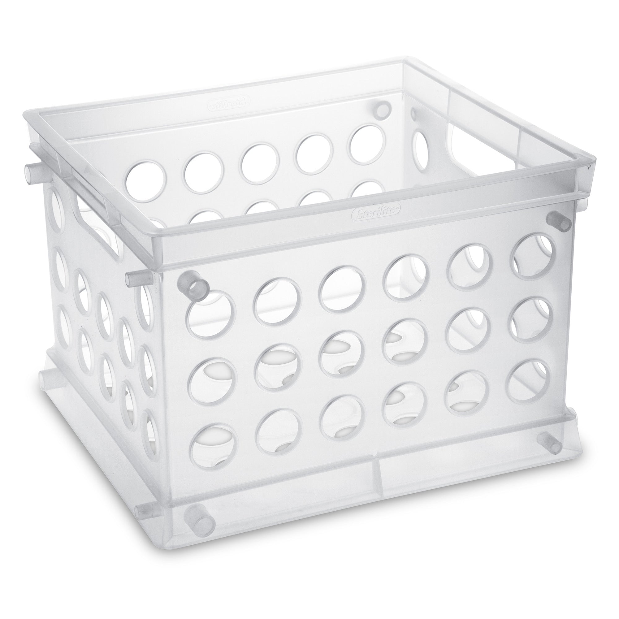 Sterilite Convenient Mini Square Small Storage Organizing Crate, Clear (12 Pack) - VMInnovations