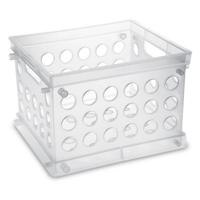 Sterilite Convenient Mini Square Small Storage Organizing Crate, Clear (12 Pack)