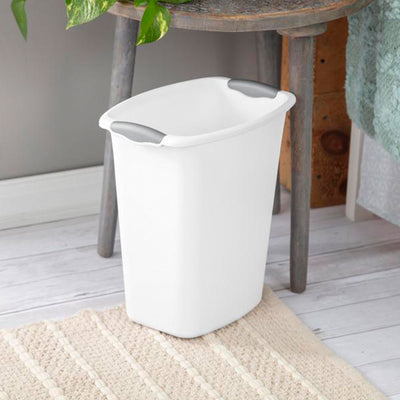 Sterilite 3 Gallon/11.4 Liter Wastebasket with Titanium Inserts, White (6 Pack)