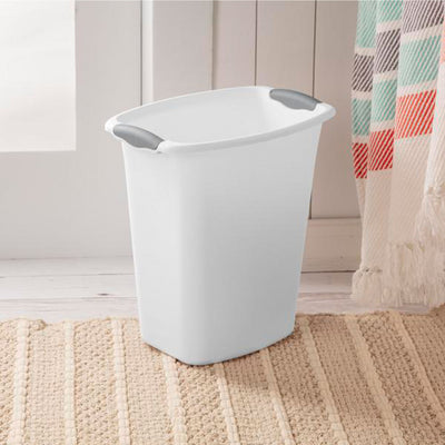Sterilite 3 Gallon/11.4 Liter Wastebasket with Titanium Inserts, White (6 Pack)
