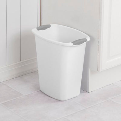 Sterilite 3 Gallon/11.4 Liter Wastebasket with Titanium Inserts, White (6 Pack)