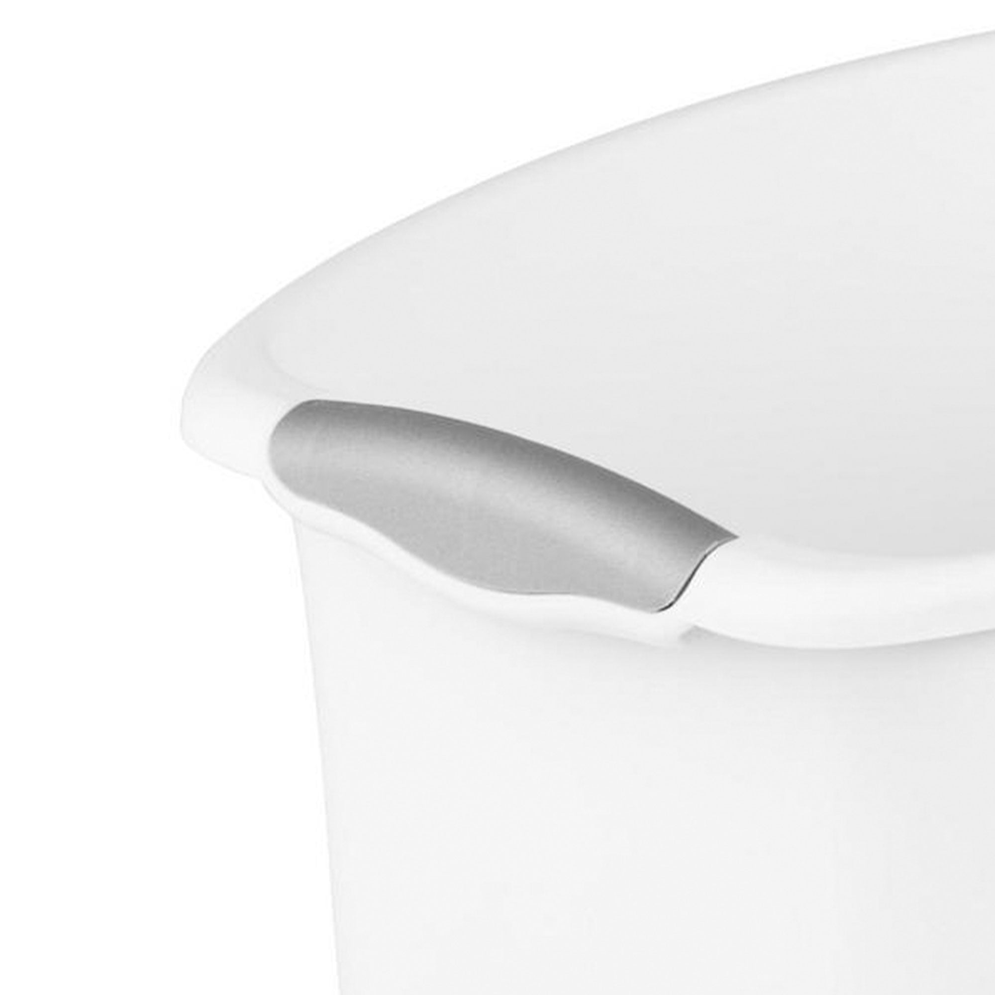Sterilite 3 Gallon/11.4 Liter Wastebasket with Titanium Inserts, White (6 Pack)
