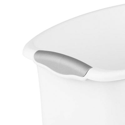 Sterilite 3 Gallon/11.4 Liter Wastebasket with Titanium Inserts, White (6 Pack)