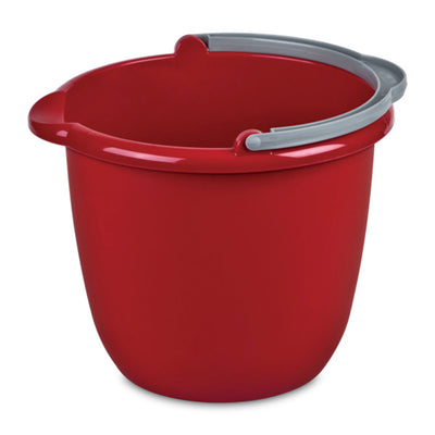 Sterilite Large 10-Qt Easy Pour Spout Pail w/ Comfy Grip Handle, Red (12 Pack)