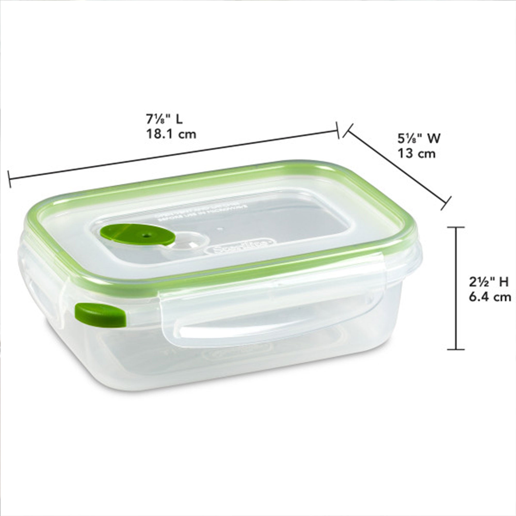 Sterilite 3.1 Cup Rectangular UltraSeal Food Storage Container, Green (18 Pack) - VMInnovations