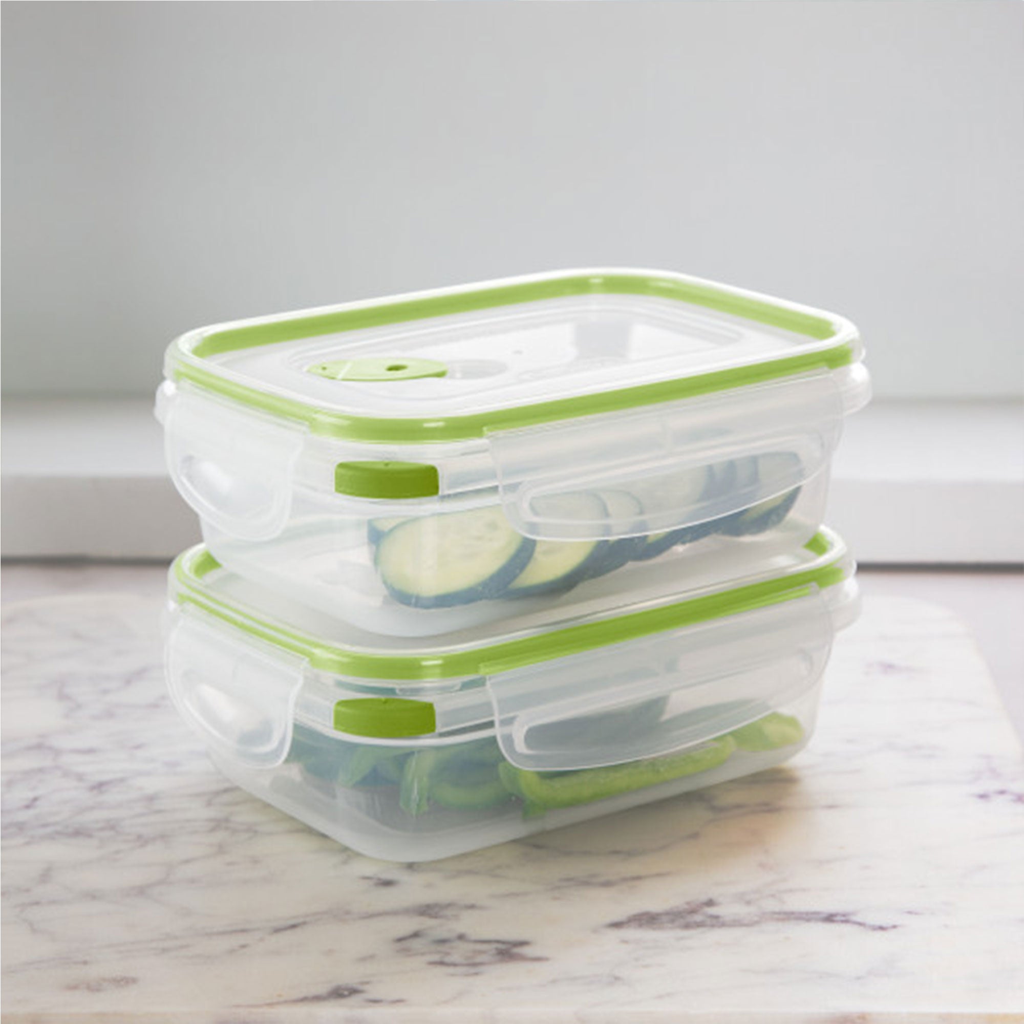 Sterilite 3.1 Cup Rectangle Ultra-Seal Food Storage Container, Green (6 Pack) - VMInnovations
